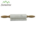 Stone nature marble rolling pin with wooden handle